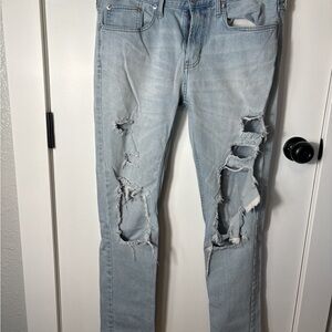 Bullhead Light Blue Distressed Grunge Skinny Jeans